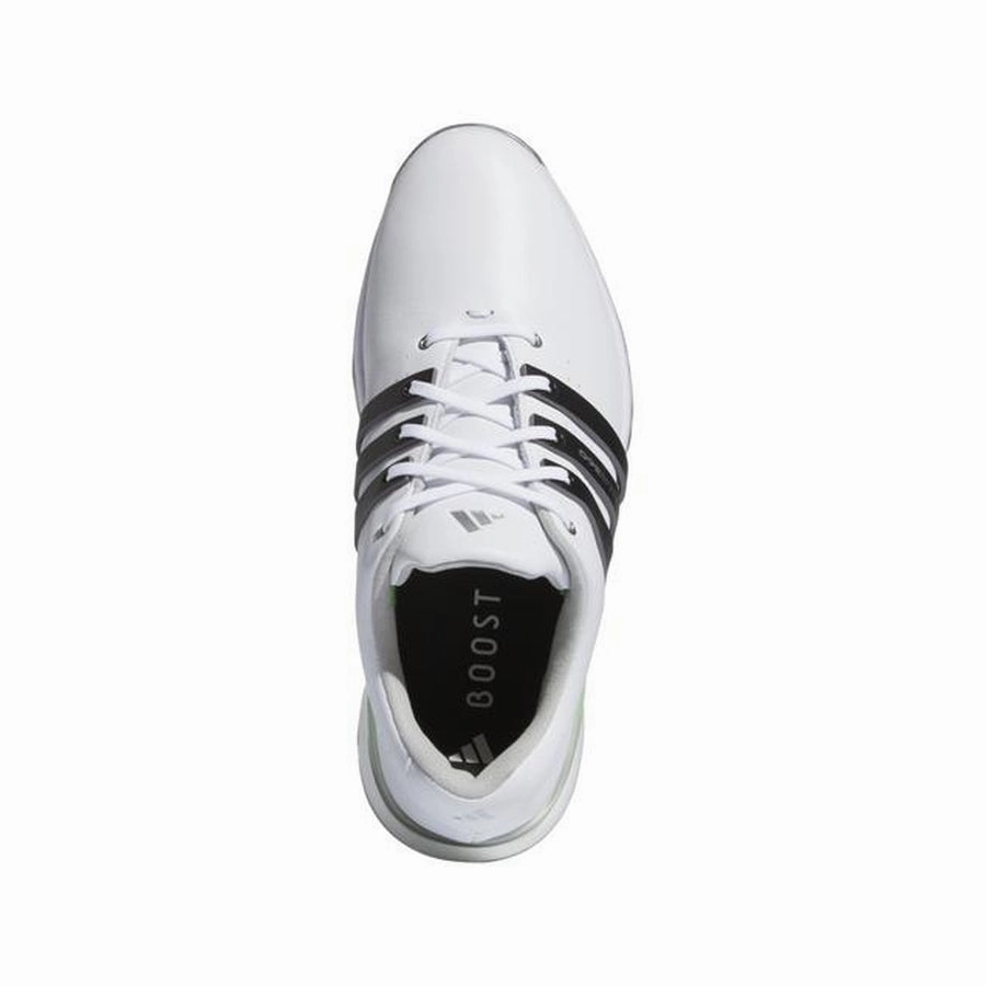 Adidas Ladies Tour360 24 Golf Shoes - White/Green Women's Spiked Golf Shoes