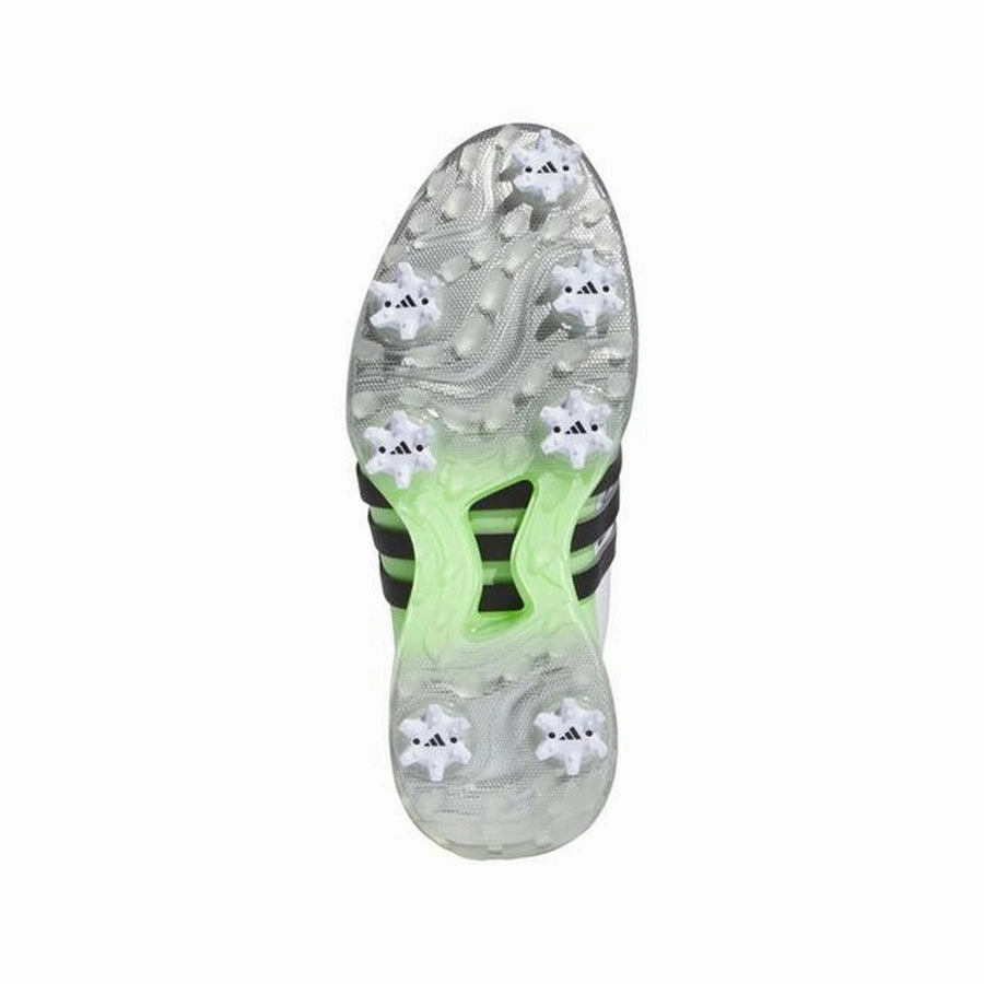 Adidas Ladies Tour360 24 Golf Shoes - White/Green Women's Spiked Golf Shoes