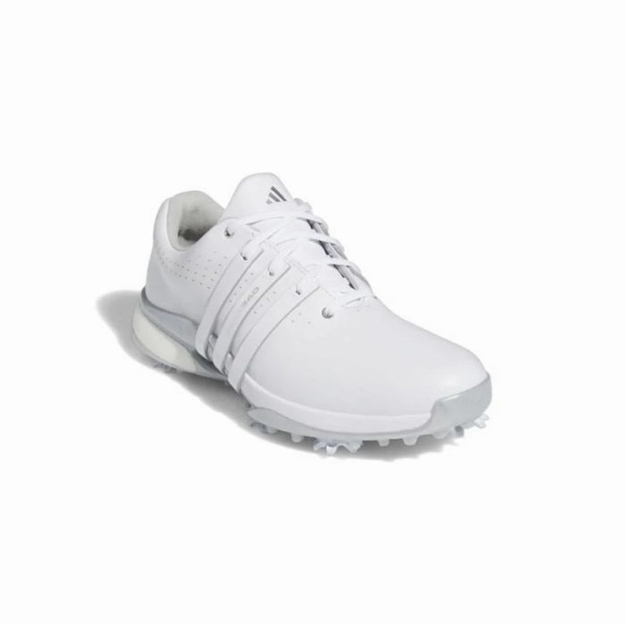 Adidas Ladies Tour360 24 Golf Shoes - White Women's Spiked Golf Shoes
