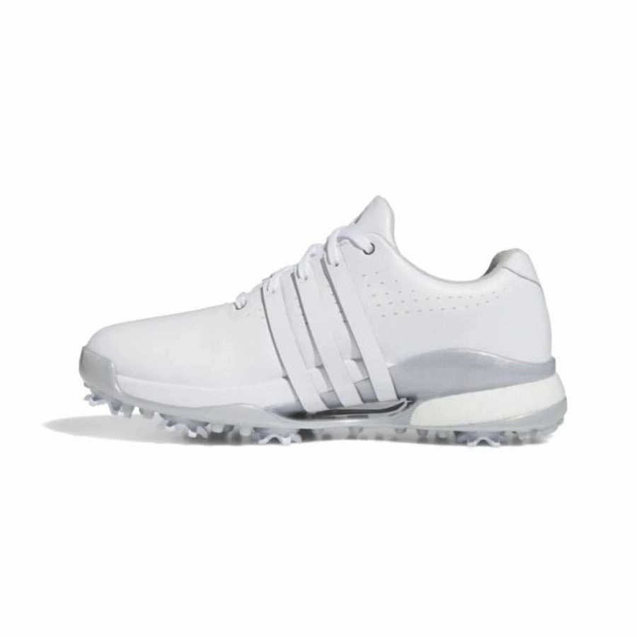Adidas Ladies Tour360 24 Golf Shoes - White Women's Spiked Golf Shoes