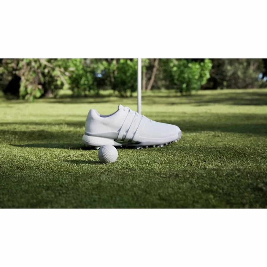 Adidas Ladies Tour360 24 Golf Shoes - White Women's Spiked Golf Shoes