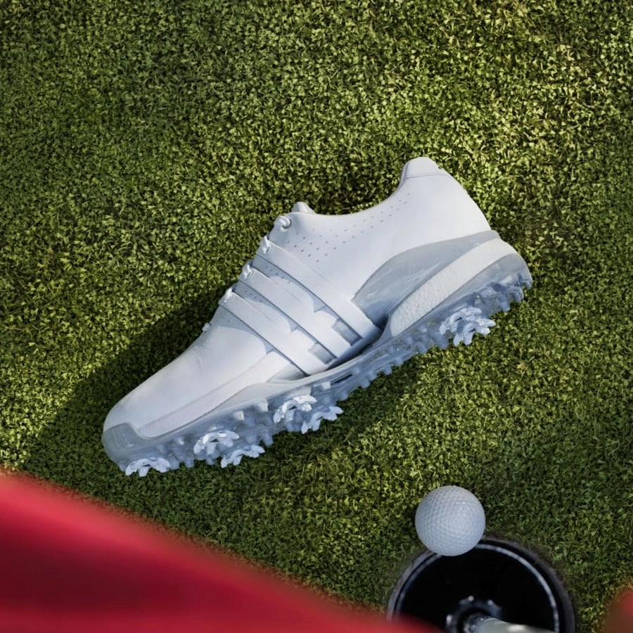 Adidas Ladies Tour360 24 Golf Shoes - White Women's Spiked Golf Shoes