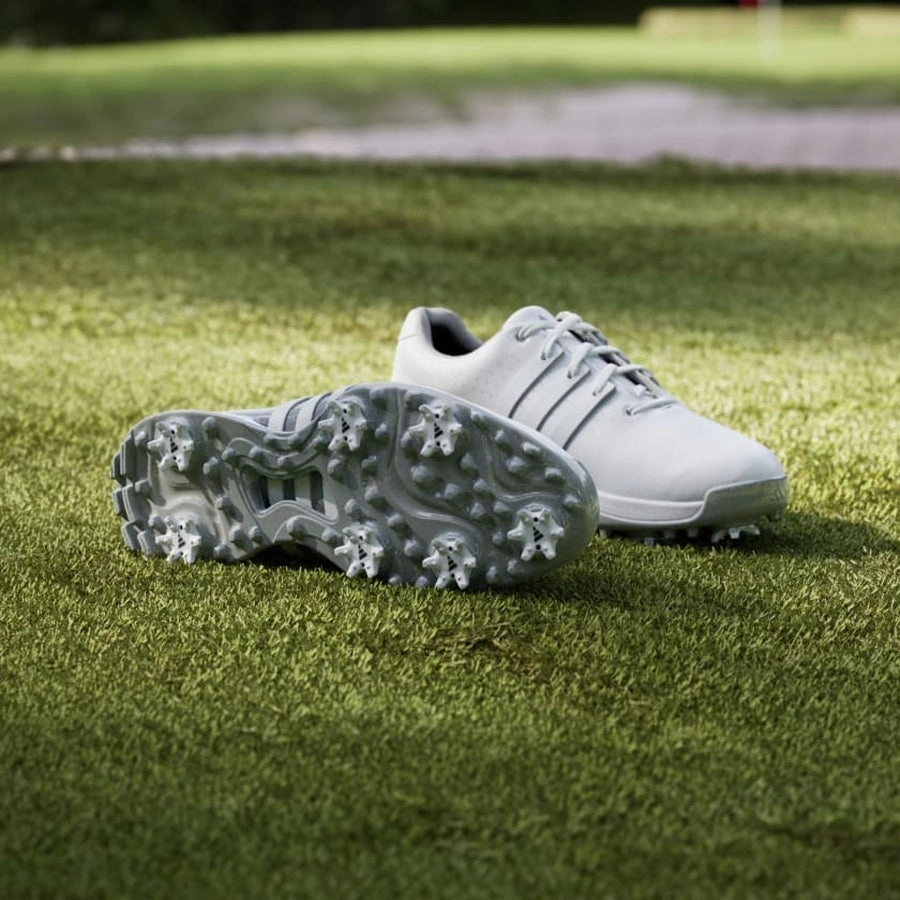 Adidas Ladies Tour360 24 Golf Shoes - White Women's Spiked Golf Shoes