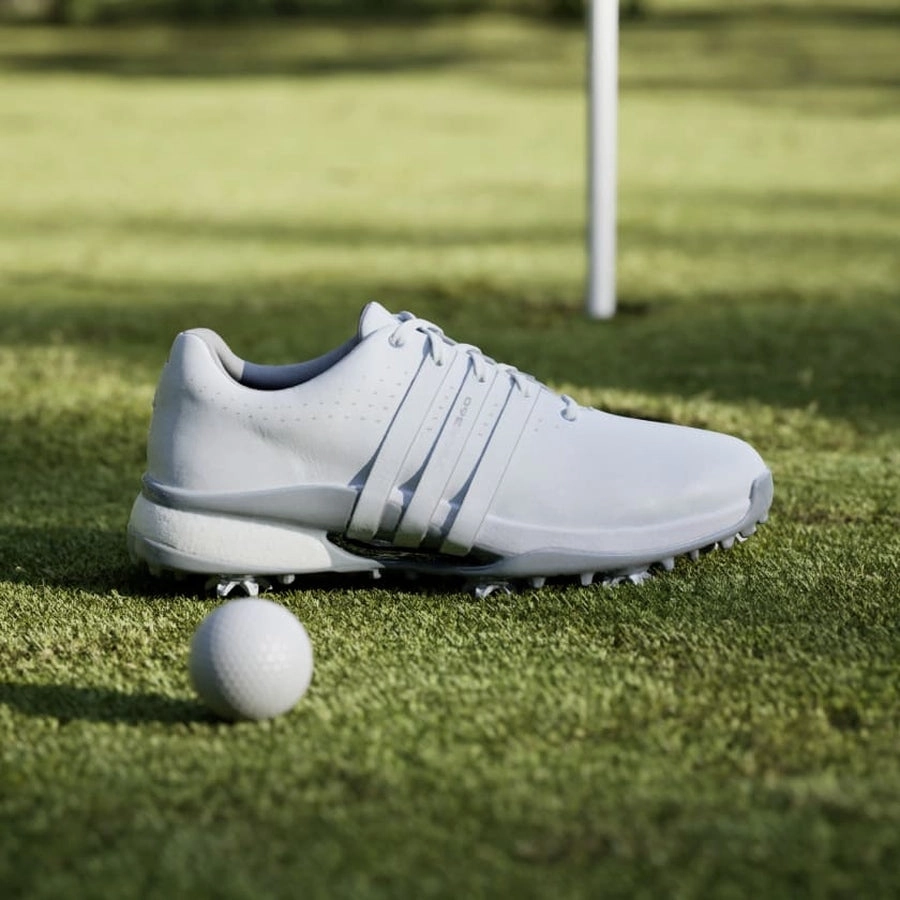 Adidas Ladies Tour360 24 Golf Shoes - White Women's Spiked Golf Shoes