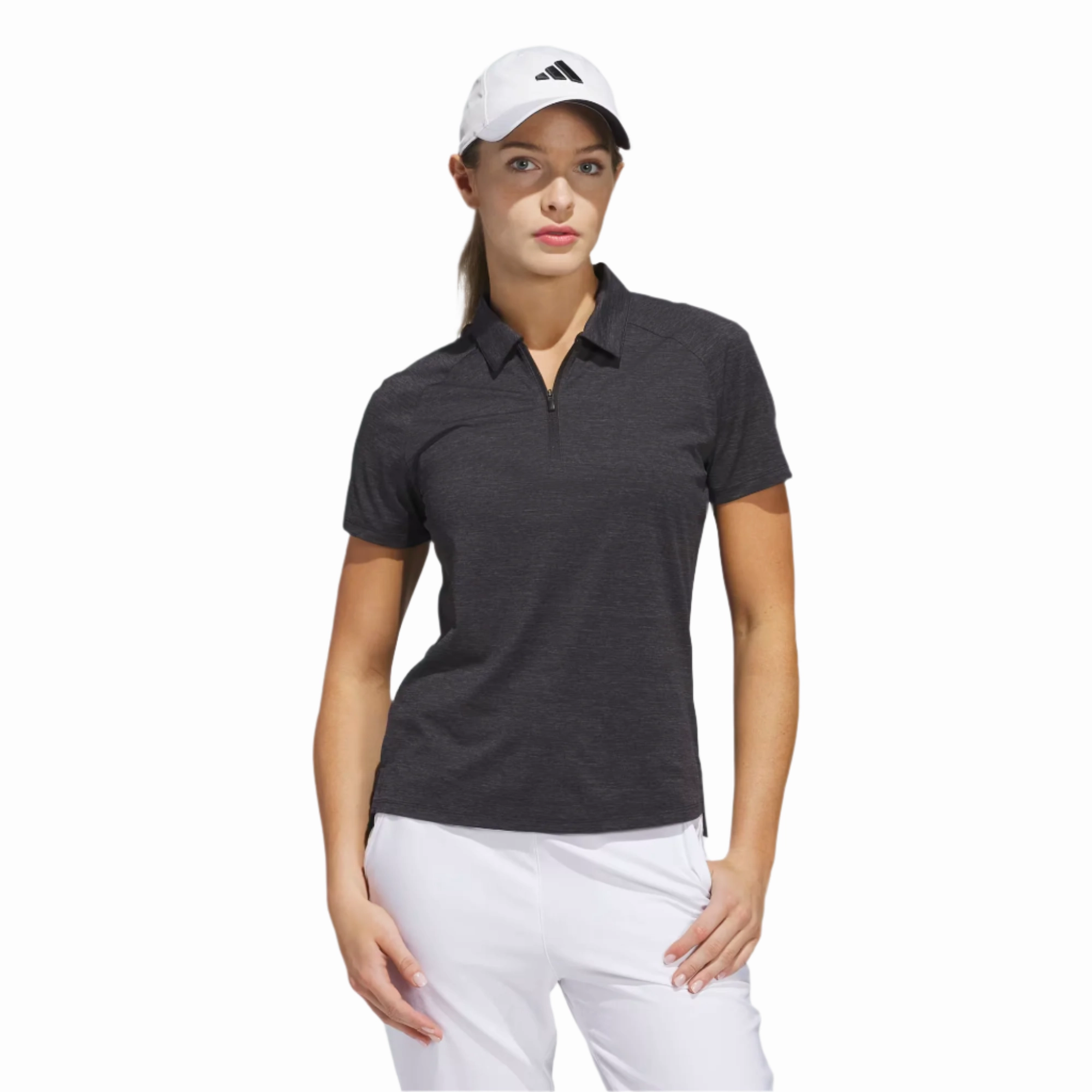 Adidas Ladies Ultimate365 Heathered Twistknit Polo Shirt Adidas Women's Clothing
