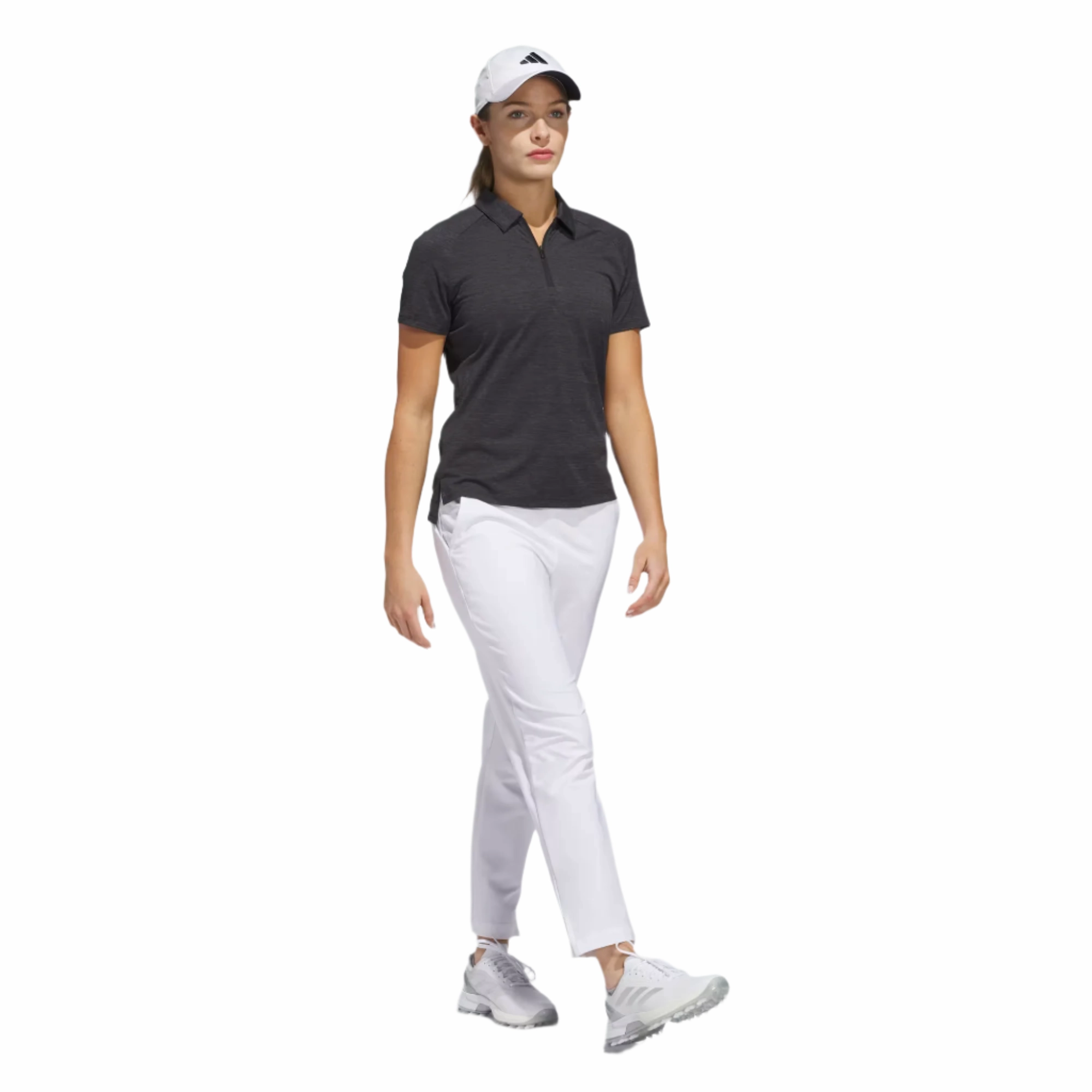 Adidas Ladies Ultimate365 Heathered Twistknit Polo Shirt Adidas Women's Clothing