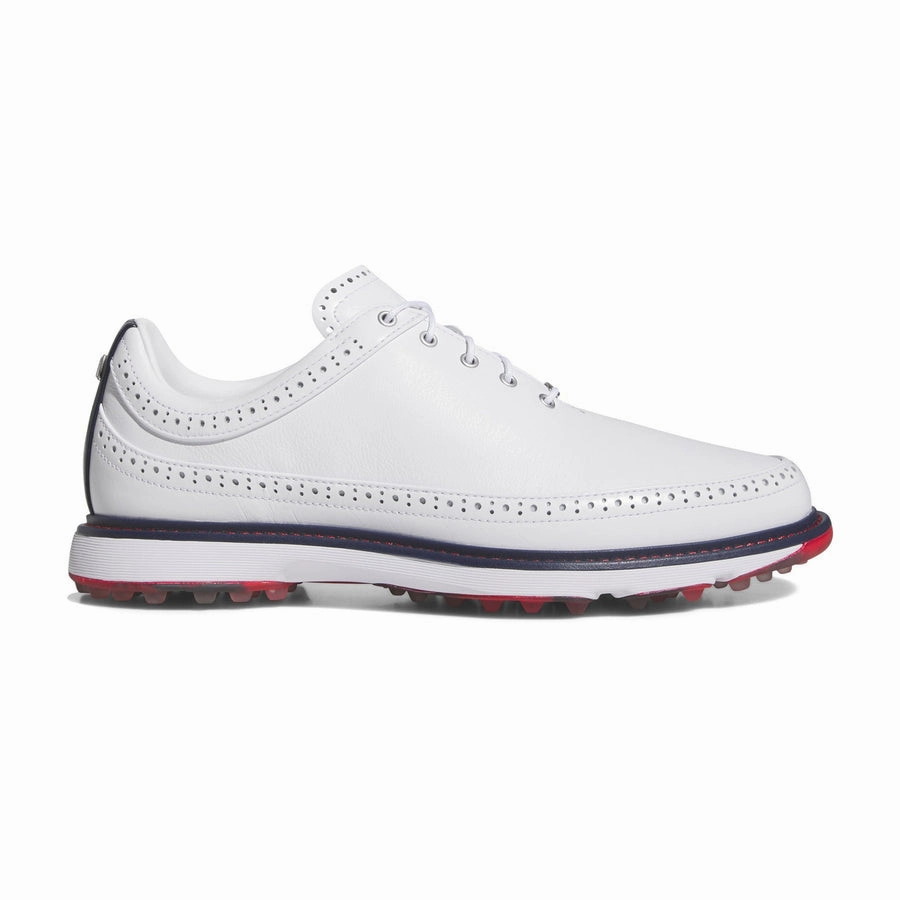 Adidas MC80 Golf Shoes - White/Red Mens spikeless golf shoes