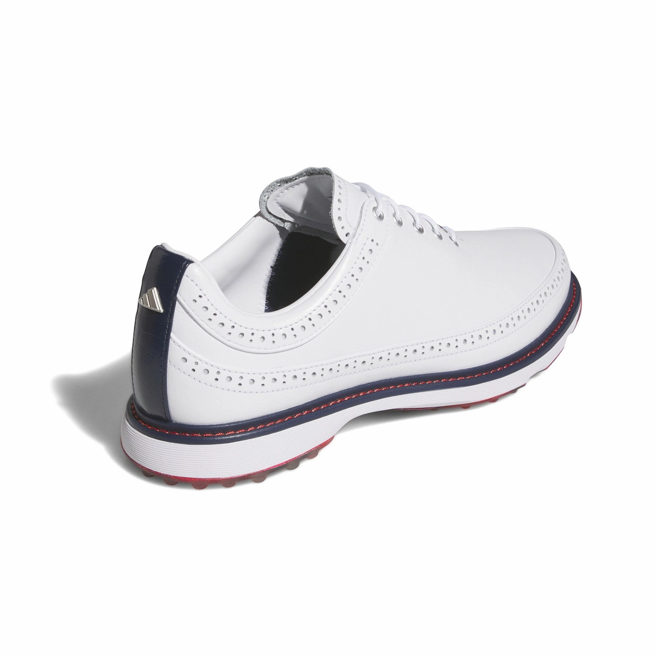 Adidas MC80 Golf Shoes - White/Red Men's Spikeless Golf Shoes