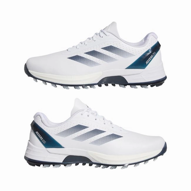 Adidas Men's Adizero ZG Spikeless Golf Shoes - White/Navy/Metalic Men's Shoes from Other Brands