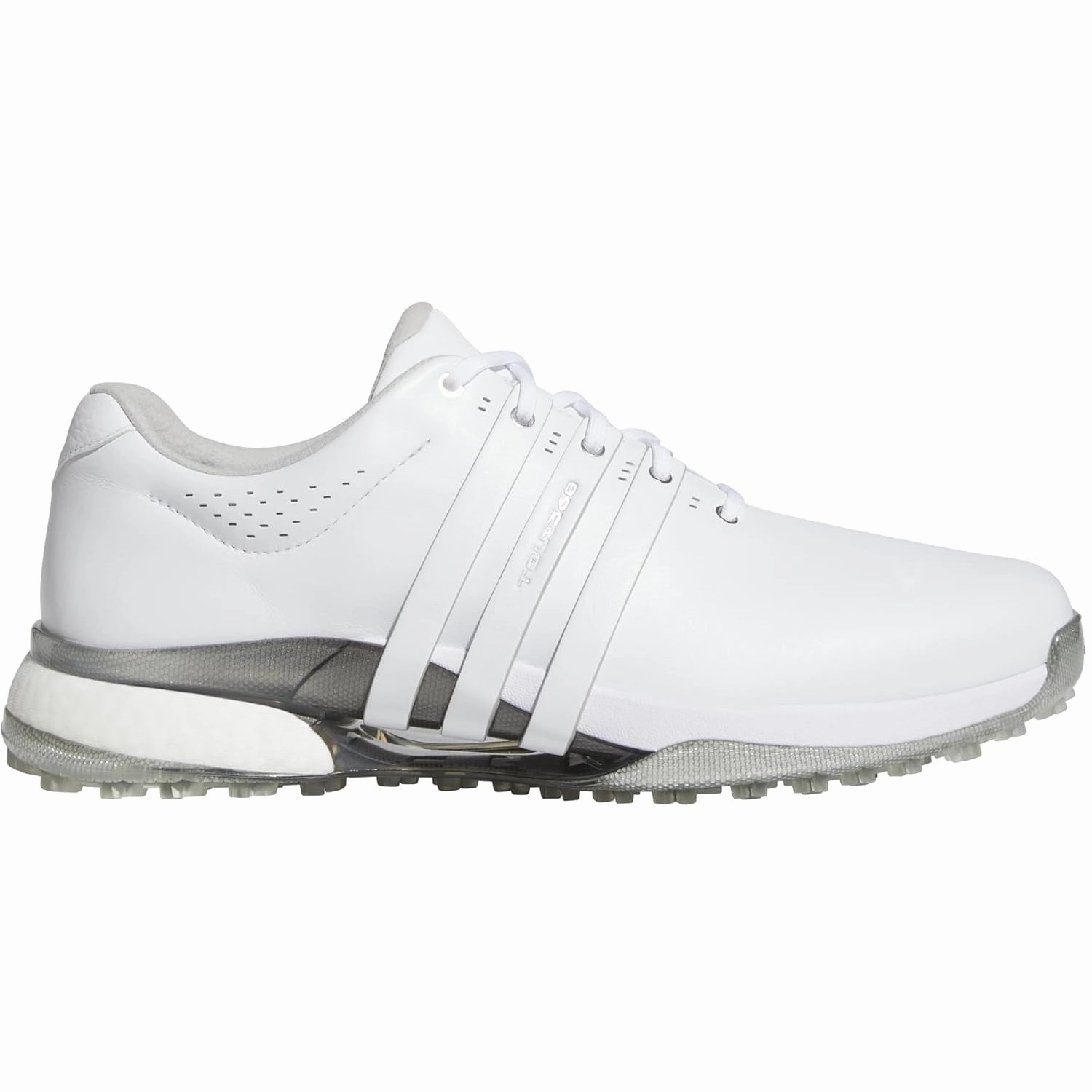 Adidas Men's Tour360 25 Spikeless Golf Shoes - Cloud White/Silver Metallic Men's Shoes from Other Brands