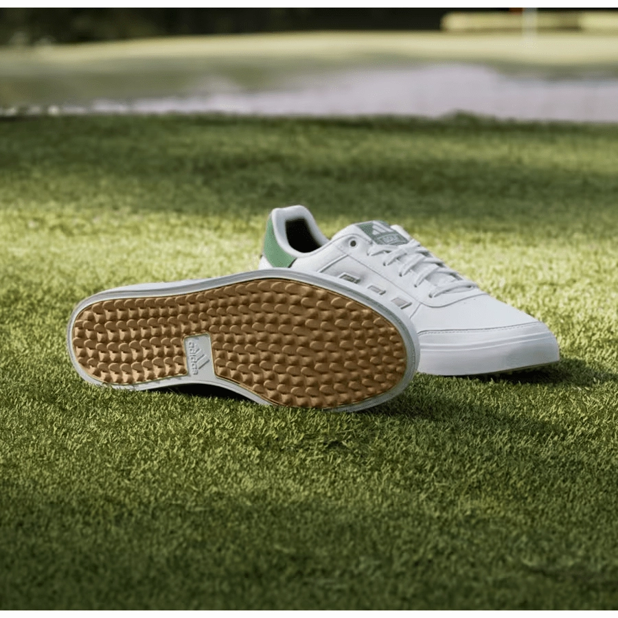 Adidas Retrocross 24 Spikeless Golf Shoes - White/Green Men's Spikeless Golf Shoes