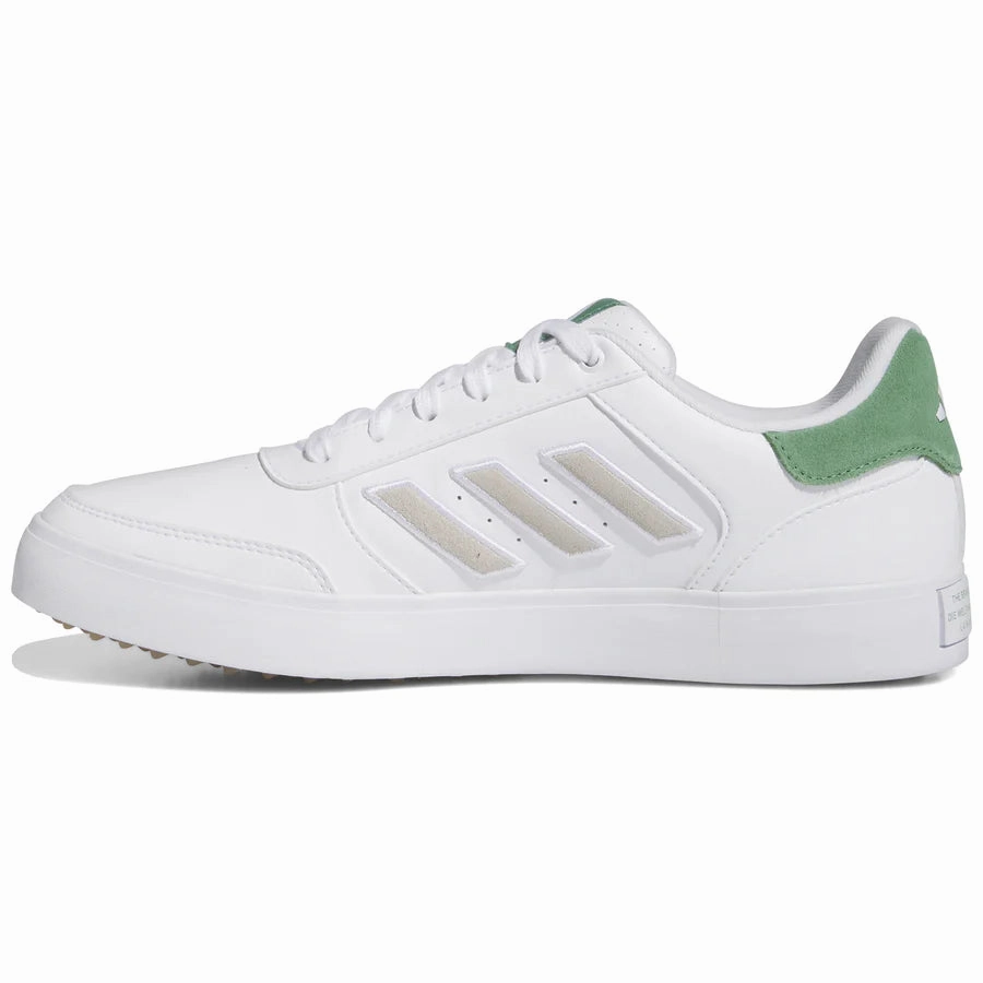 Adidas Retrocross 24 Spikeless Golf Shoes - White/Green Men's Spikeless Golf Shoes