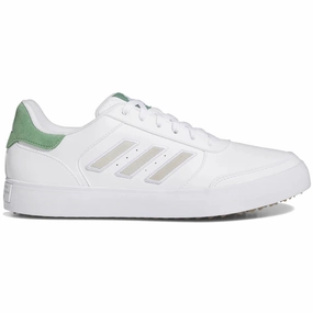 Adidas Retrocross 24 Spikeless Golf Shoes - White/Green Mens spikeless golf shoes