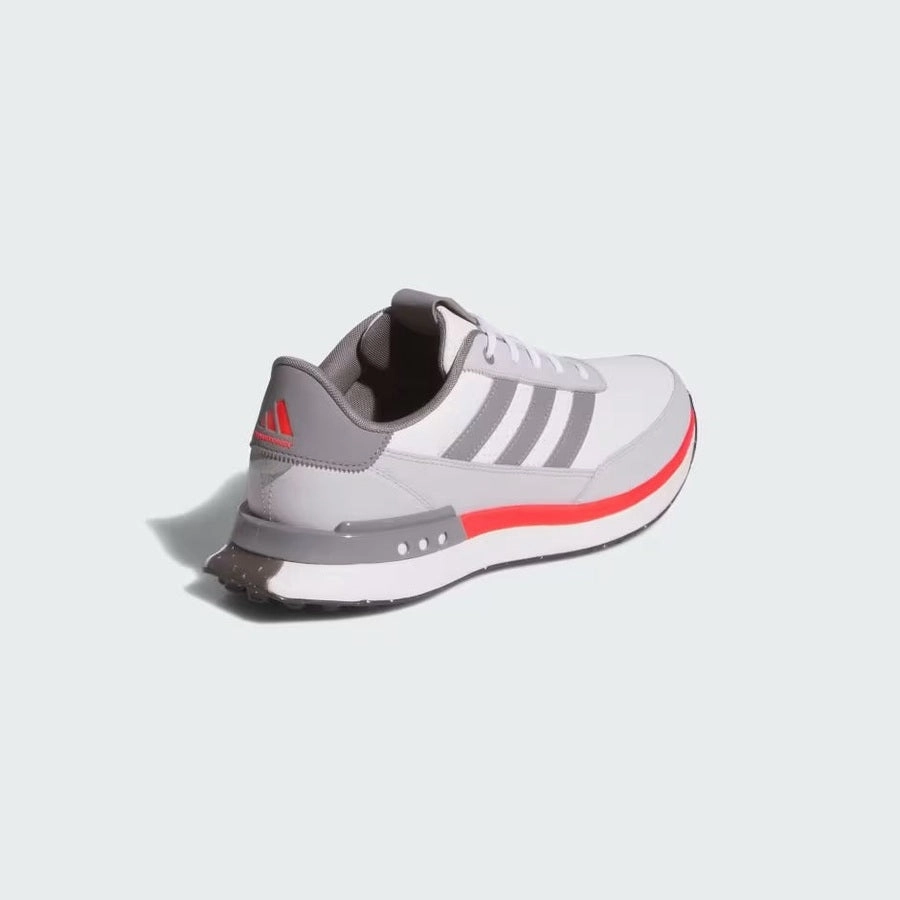 Adidas S2G 24 Leather Spikeless Golf Shoes - White/Red Men's Spikeless Golf Shoes