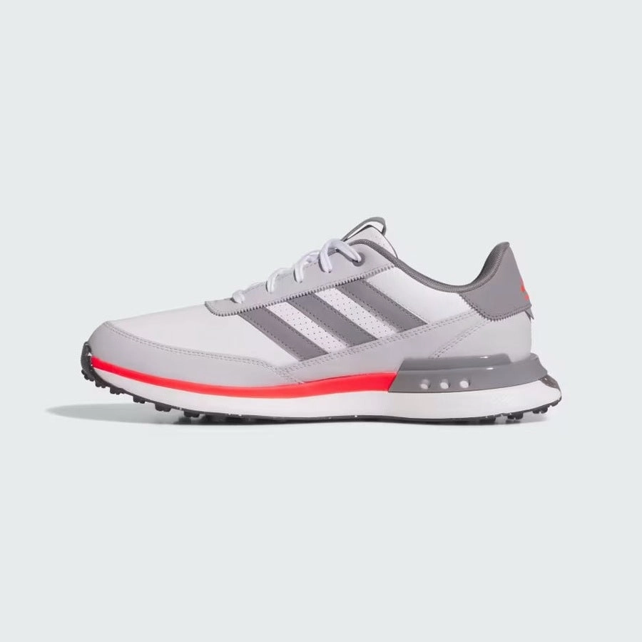 Adidas S2G 24 Leather Spikeless Golf Shoes - White/Red Men's Spikeless Golf Shoes