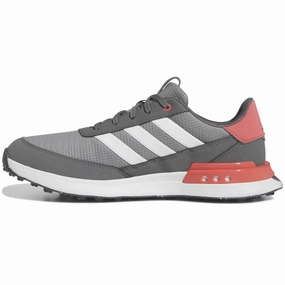 Adidas S2G 24 Men's Spikeless Golf Shoes - Grey/Pink Mens spikeless golf shoes