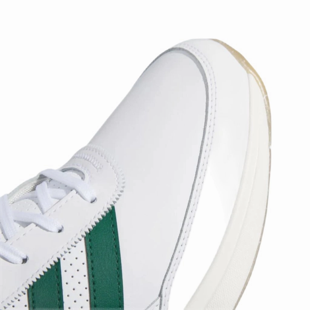 Adidas S2G 24 Spikeless Leather Golf Shoes - White/Green Men's Spikeless Golf Shoes