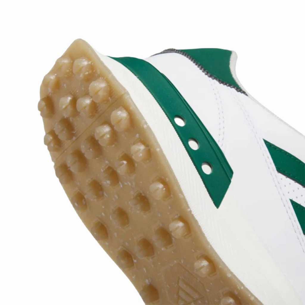 Adidas S2G 24 Spikeless Leather Golf Shoes - White/Green Men's Spikeless Golf Shoes