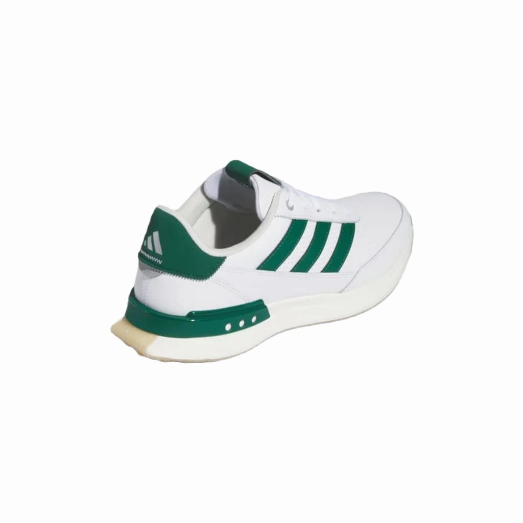Adidas S2G 24 Spikeless Leather Golf Shoes - White/Green Men's Spikeless Golf Shoes