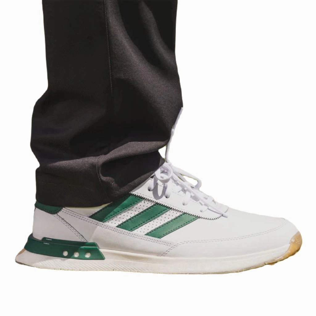 Adidas S2G 24 Spikeless Leather Golf Shoes - White/Green Men's Spikeless Golf Shoes