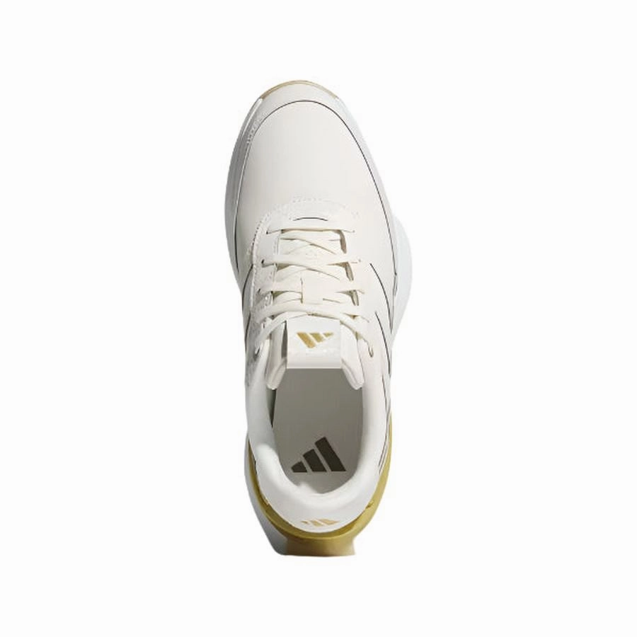 Adidas S2G 25 Ladies Leather Spikeless Golf Shoes - Off White/Gold Women's Spikeless Golf Shoes