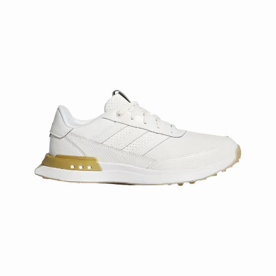 Adidas S2G 25 Ladies Leather Spikeless Golf Shoes - Off White/Gold Women's spikeless golf shoes collection