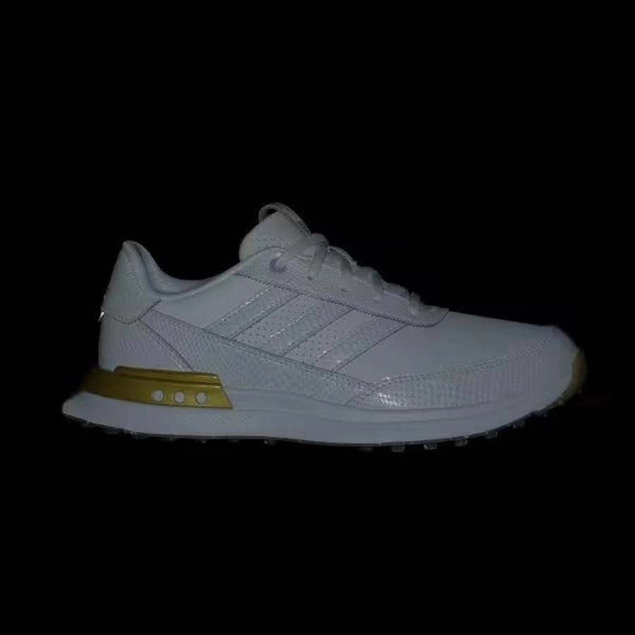 Adidas S2G 25 Ladies Leather Spikeless Golf Shoes - Off White/Gold Women's Spikeless Golf Shoes