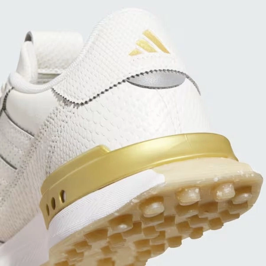 Adidas S2G 25 Ladies Leather Spikeless Golf Shoes - Off White/Gold Women's Spikeless Golf Shoes