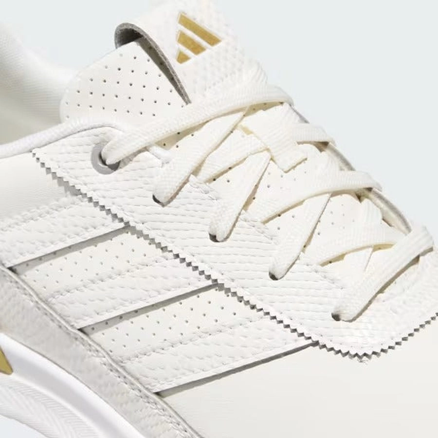 Adidas S2G 25 Ladies Leather Spikeless Golf Shoes - Off White/Gold Women's Spikeless Golf Shoes
