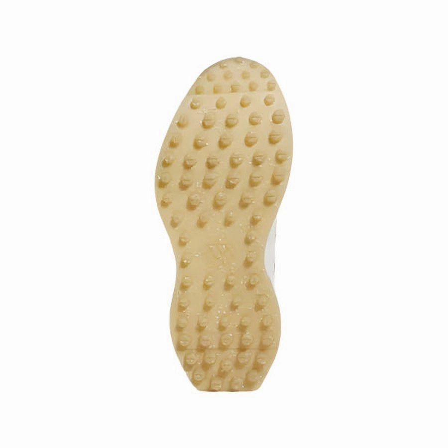 Adidas S2G 25 Ladies Leather Spikeless Golf Shoes - Off White/Gold Women's Spikeless Golf Shoes