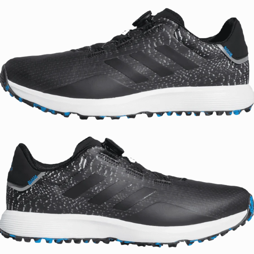 Adidas S2G BOA Wide Men's Spikeless Golf Shoes - Black Men's Spikeless Golf Shoes