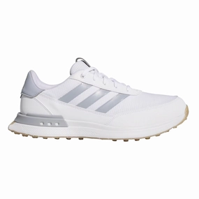 Adidas S2G Spikeless 24 Golf Shoes - Cloud White/Halo Silver/Gum Lightweight men's spikeless golf shoes