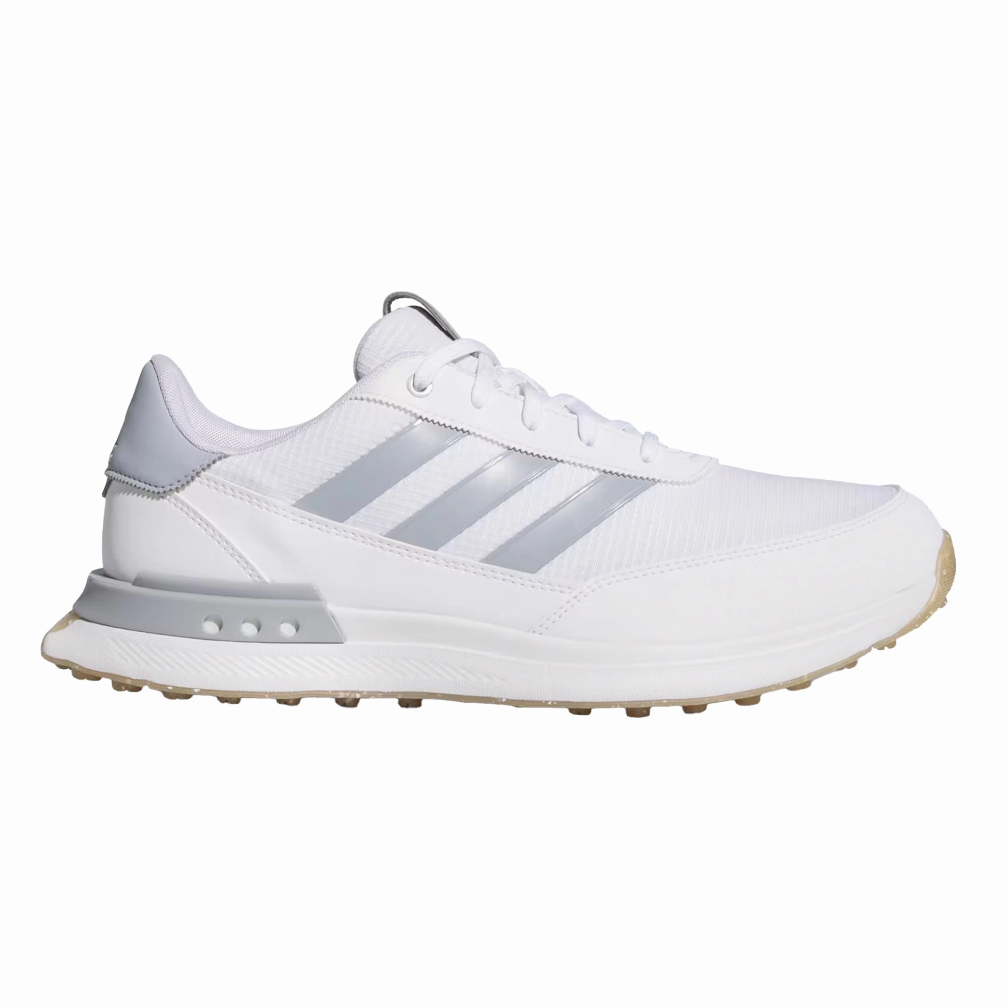 Adidas S2G Spikeless 24 Golf Shoes - Cloud White/Halo Silver/Gum Lightweight men's spikeless golf shoes
