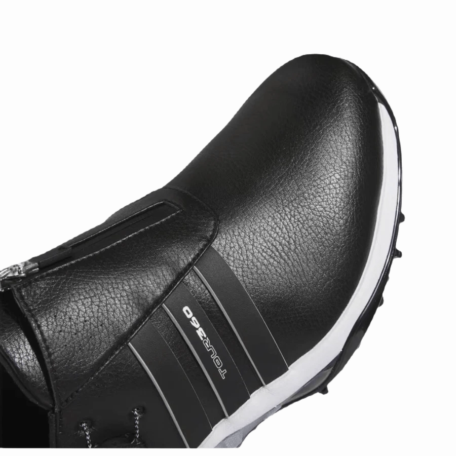 Adidas Tour360 24 BOA Wide Golf Shoes - Black Classic Men's Spiked Golf Shoes