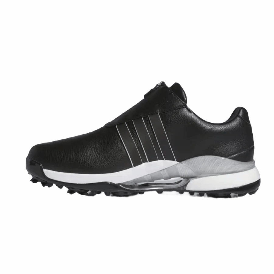 Adidas Tour360 24 BOA Wide Golf Shoes - Black Classic Men's Spiked Golf Shoes