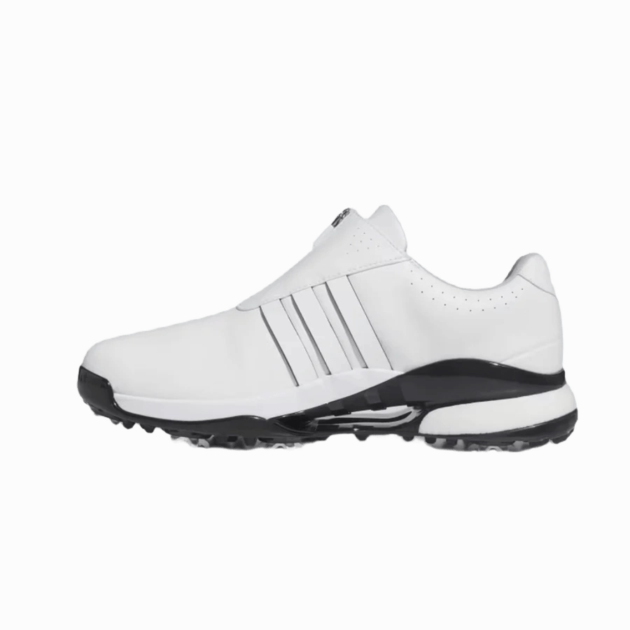 Adidas Tour360 24 BOA Wide Golf Shoes - White Classic Men's Spiked Golf Shoes