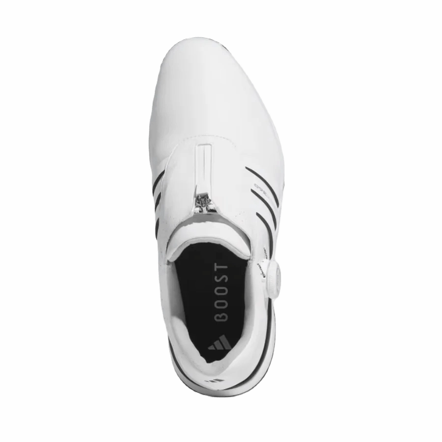 Adidas Tour360 24 BOA Wide Golf Shoes - White Classic Men's Spiked Golf Shoes
