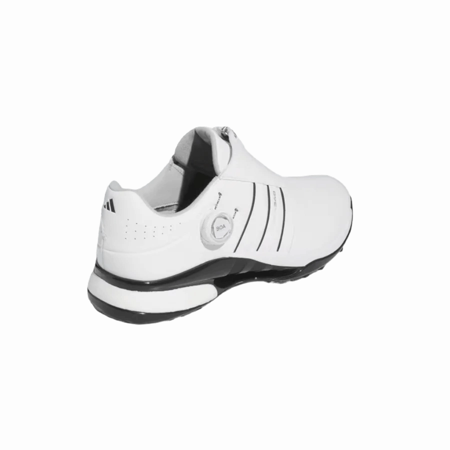 Adidas Tour360 24 BOA Wide Golf Shoes - White Classic Men's Spiked Golf Shoes