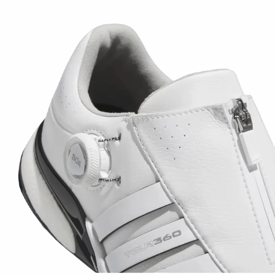 Adidas Tour360 24 BOA Wide Golf Shoes - White Classic Men's Spiked Golf Shoes