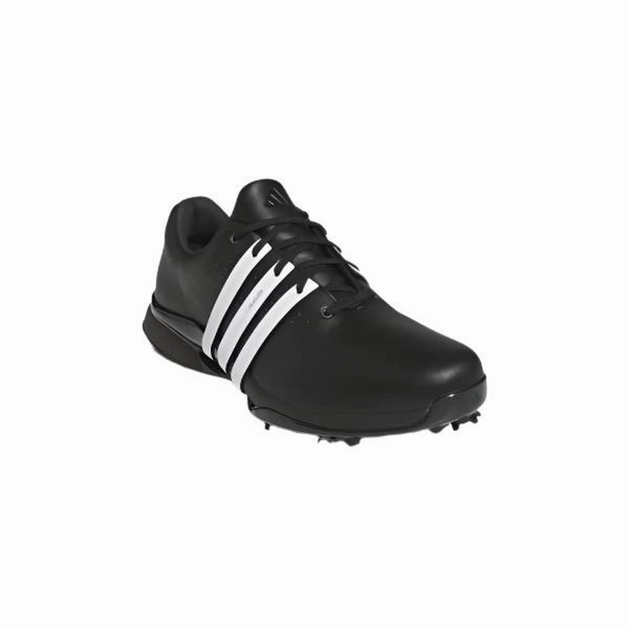 Adidas Tour360 24 Wide Golf Shoes - Black/White Classic Men's Spiked Golf Shoes