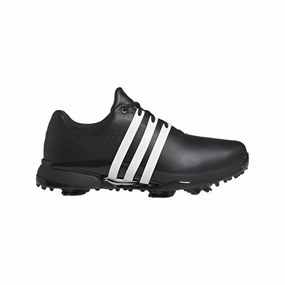 Adidas Tour360 24 Wide Golf Shoes - Black/White Classic men's spiked golf shoes