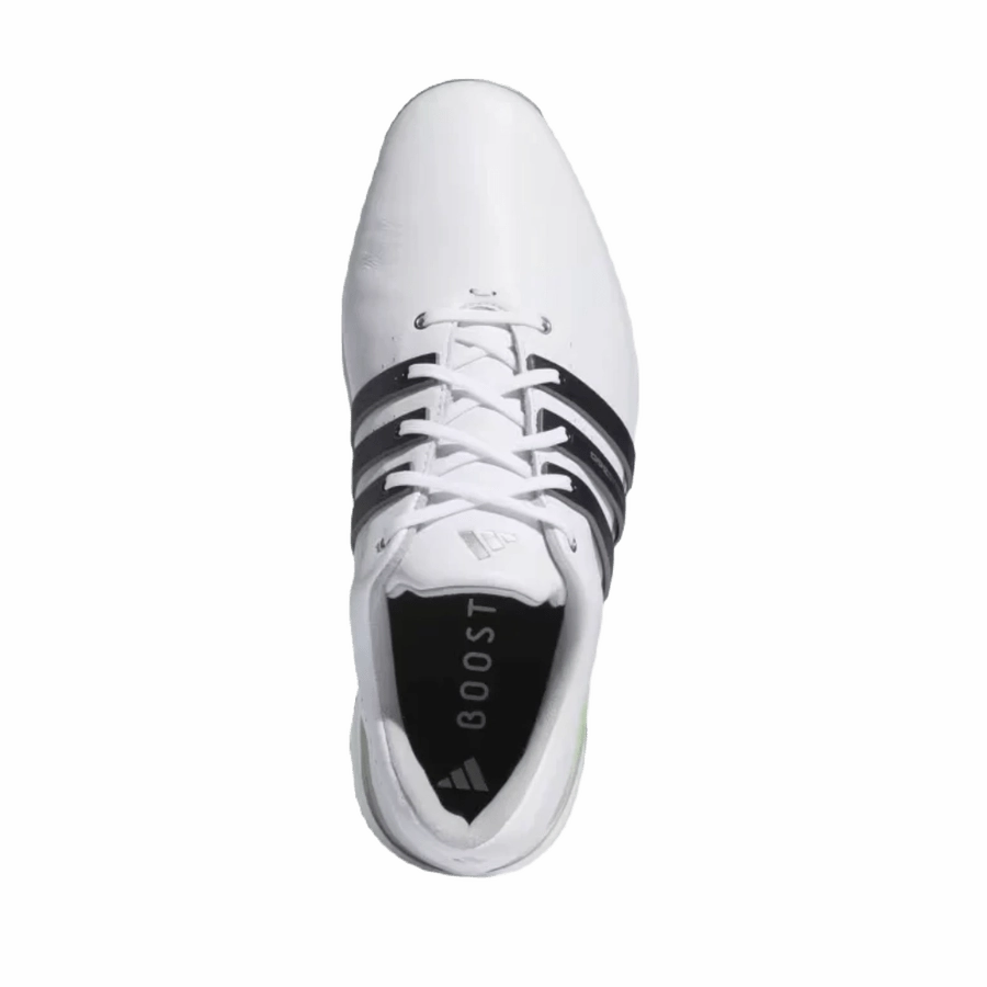 Adidas Tour360 24 Wide Golf Shoes - White/Green Classic Men's Spiked Golf Shoes