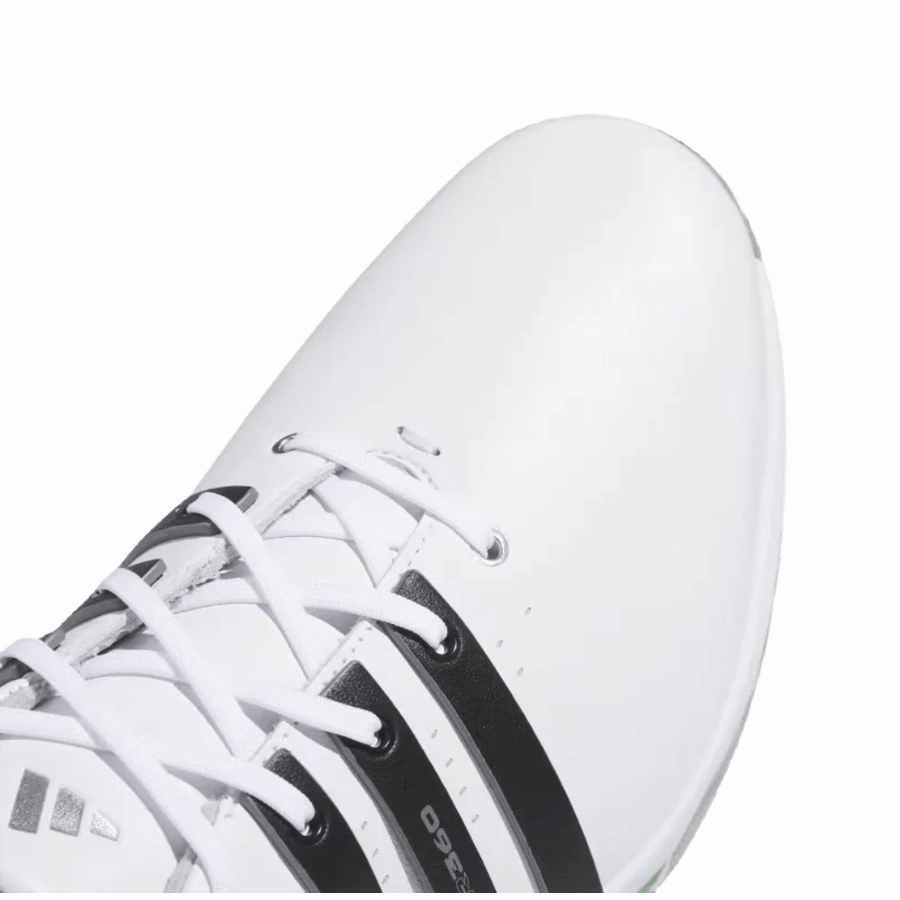 Adidas Tour360 24 Wide Golf Shoes - White/Green Classic Men's Spiked Golf Shoes