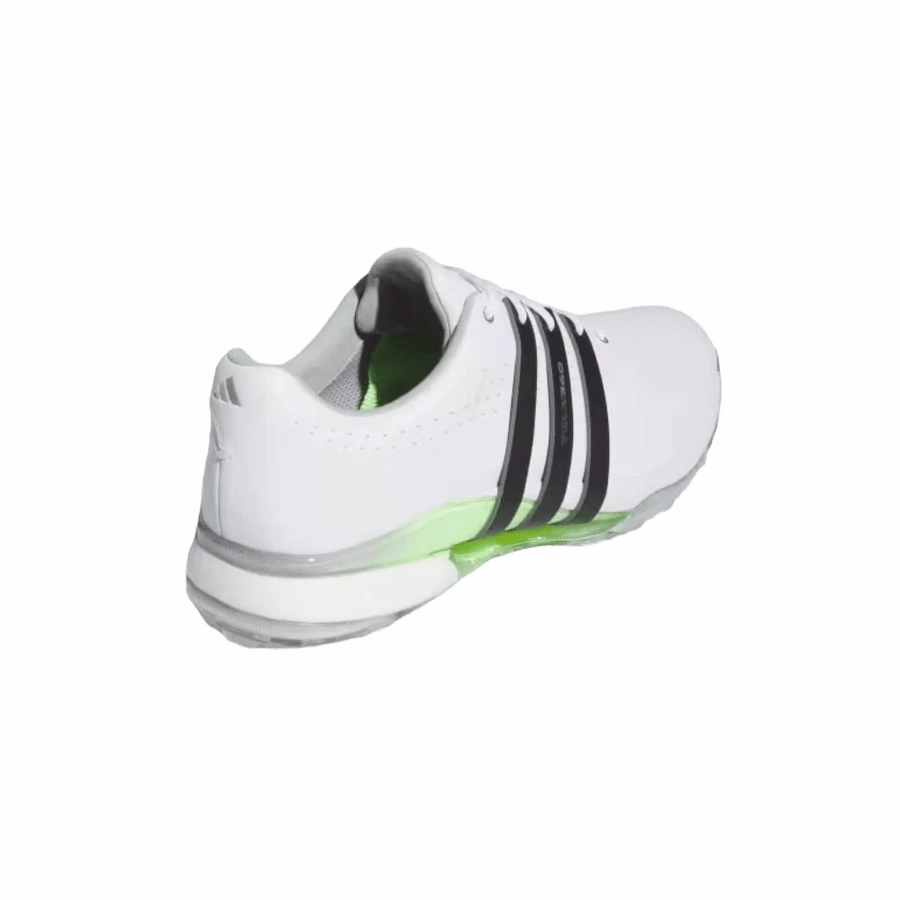Adidas Tour360 24 Wide Golf Shoes - White/Green Classic Men's Spiked Golf Shoes