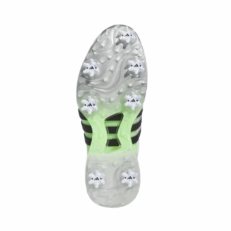 Adidas Tour360 24 Wide Golf Shoes - White/Green Classic Men's Spiked Golf Shoes