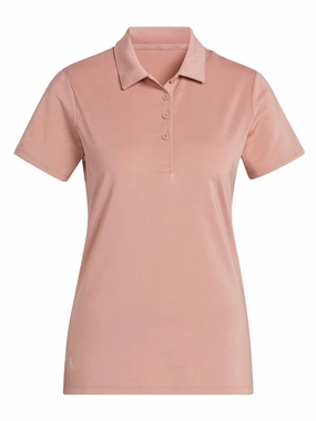 Adidas Ultimate365 Solid Short Sleeve Polo Shirt - Warm Clay Adidas women's athletic clothing