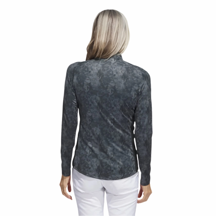 Adidas Women's Essentials Long Sleeve Printed Mock Polo Shirt Adidas Women's Clothing