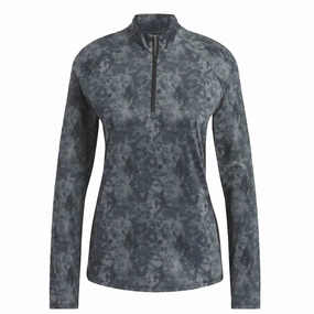 Adidas Women's Essentials Long Sleeve Printed Mock Polo Shirt Adidas women's athletic clothing
