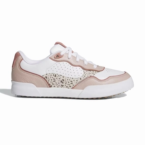 Adidas Women's Retrocross 25 Spikeless Golf Shoes - Cloud White/Wonder Taupe/ Warm Clay Ladies' spikeless golf sneakers