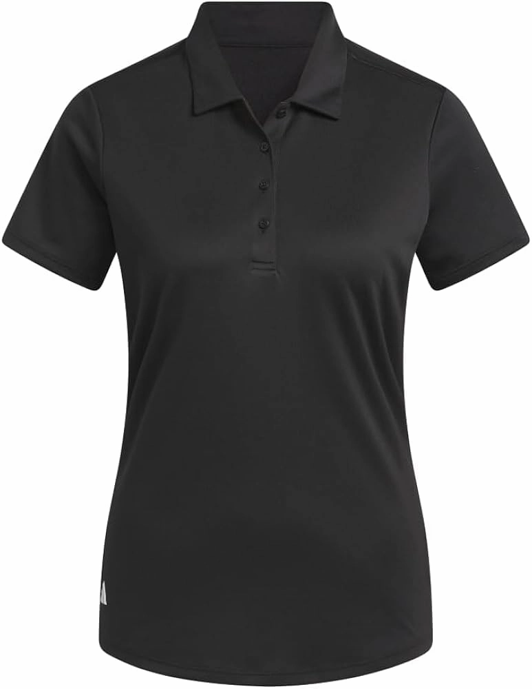 Adidas Women's Solid Performance Short Sleeve Polo Shirt - Black Adidas women's athletic clothing